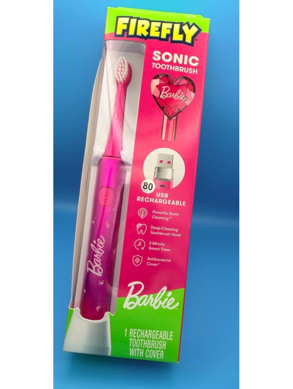 Firefly Barbie Sonic Rechargeable Toothbrush with Cover